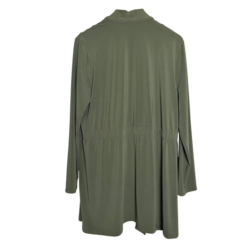 Chico's Cardigan Set Womens 3 16/18 Travelers Olive Green Open Front EUC - Picture 2 of 7